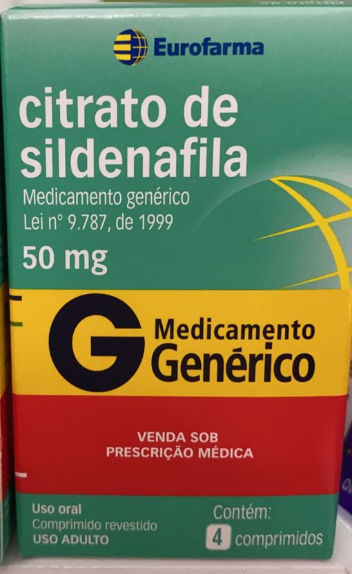 (Azulzinho) Citrato de Sildenafila - 50mg - 4 COMPRIMIDOS