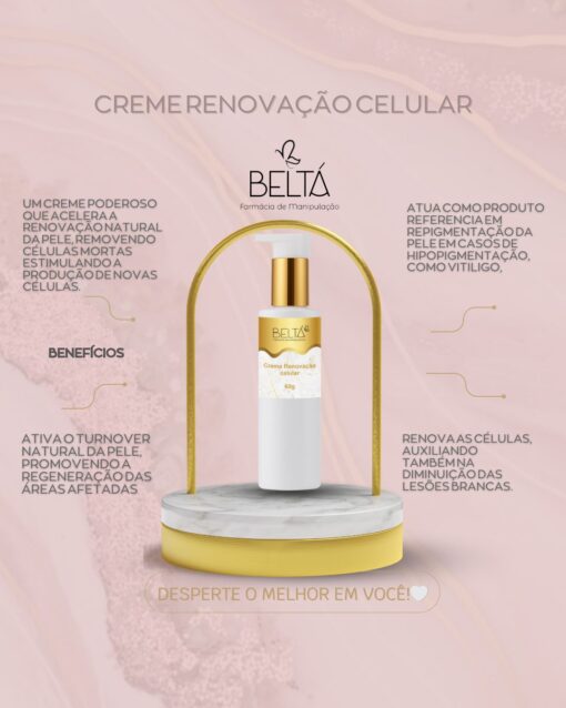 Creme para vitiligo - 1 pote creme renovação celular 60 gramas.