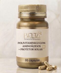60 CÁPSULAS POLIVITAMINICO COM AMINOÁCIDOS +PROTETOR SOLAR