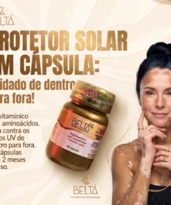 60 CÁPSULAS POLIVITAMINICO COM AMINOÁCIDOS +PROTETOR SOLAR